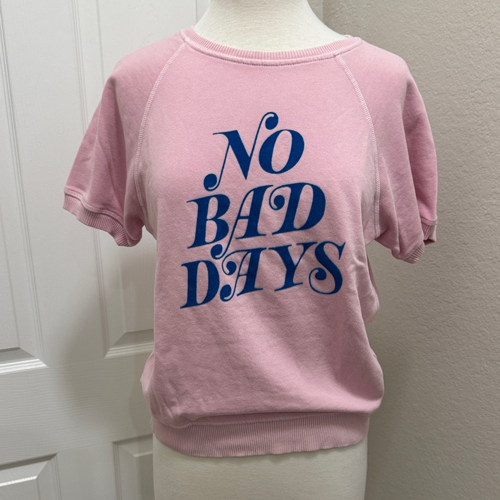 Ban.do Short Sleeve No Bad Days Pink Sweatshirt
